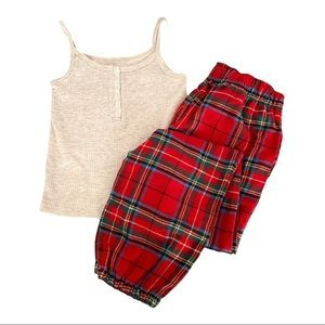 Cami and Flannel Jogger Lounge Pajama